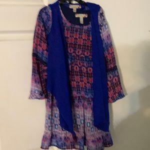 Girls 2pc, dress and cardigan size 7,  new Never worn.
